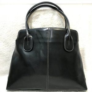 Chris Lancelot Black Leather Tote Shoulder Bag Made in France